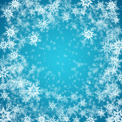 Blue background with snowflakes. Vector illustration