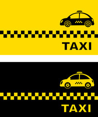 business card with retro taxi