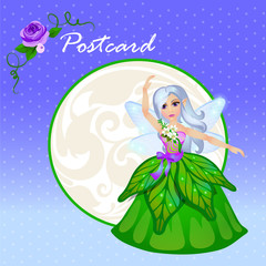 Doll forest elf in green dress