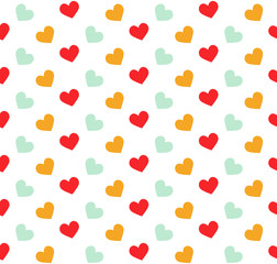 Romantic pattern with hearts. Vector illustration. Background