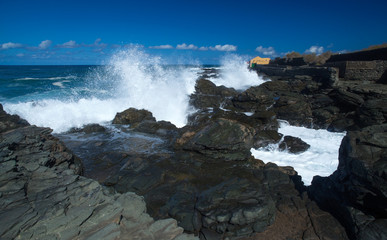 flying foam by the shore