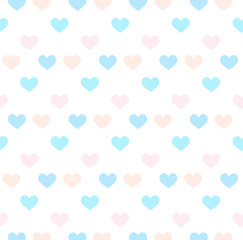 Obraz premium Romantic pattern with hearts. Vector illustration. Background