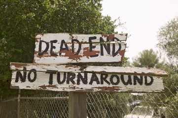 Dilapidated sign reads 