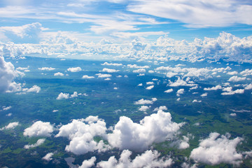 white fluffy clouds in the blue sky