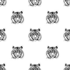 Seamless pattern from the muzzle of the tiger