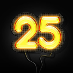 25 Jahre - Leuchtschrift Gitter Kabel