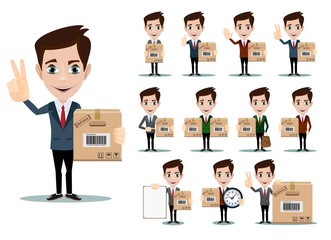 Delivery men vector flat illustration