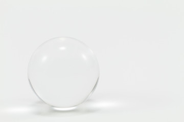 Clear glass marble isolated on white background