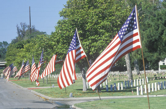 American Flags, Los Angeles National Cemetery, California