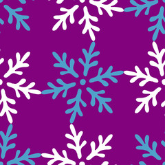 Fototapeta na wymiar Seamless vector background with decorative snowflakes
