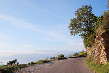Serpentine road in Montenegro