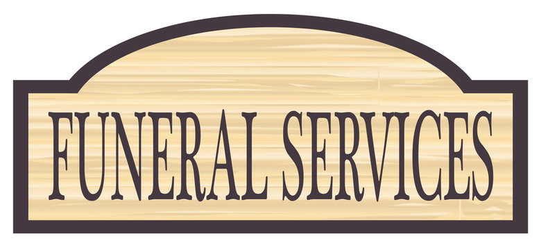 Wooden Funeral Services Store Sign
