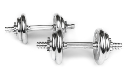 Steel Dumbbells Isolated on white