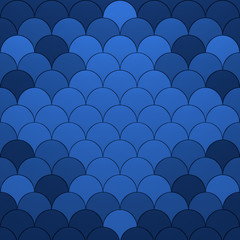 Fototapeta premium Blue Ginkgo Leaves or Fish Scales - abstract square background