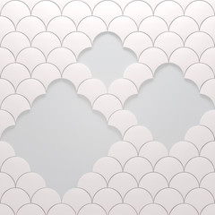 White Ginkgo Leaves or Fish Scales - abstract background with empty spaces for text