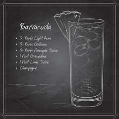 Cocktail Barracuda on black board
