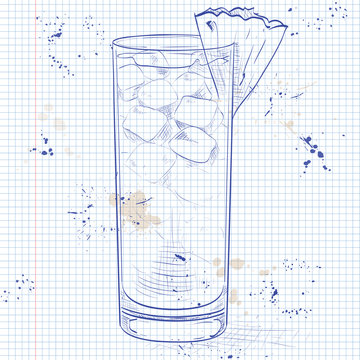 Cocktail Barracuda on a notebook page