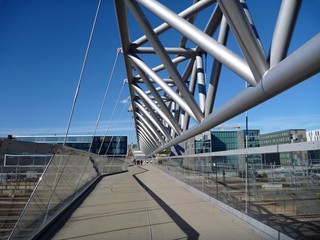 Modern pedestrian bridge in Oslo