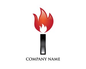 I Letter Fire Logo