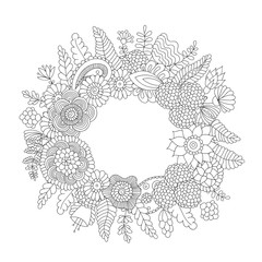 Doodle pattern black and white