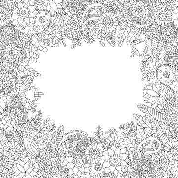 Doodle pattern black and white