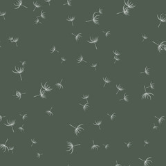 Abstract dandelions, vector seamless pattern