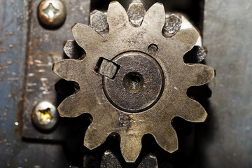 Iron machine detail close-up , industrial background