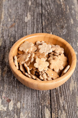 Bowl of salty crackers