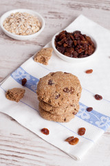 homemade oatmeal cookies with raisins