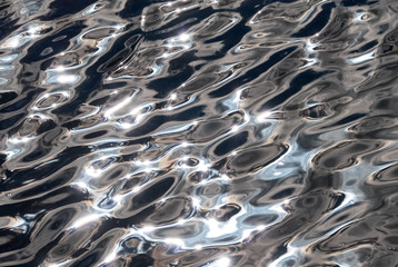 Lake water sun reflections abstract.