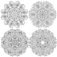 Circle lace organic ornament, mandala