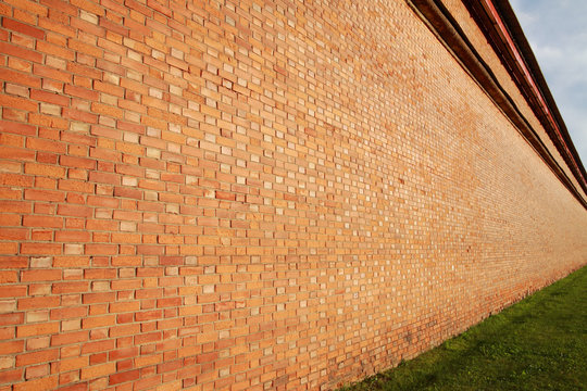Brick wall in perspective