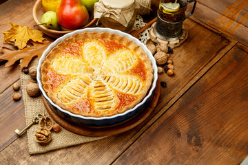 Beautiful fresh organic pear tart