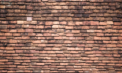 Laos ancient terracotta roof