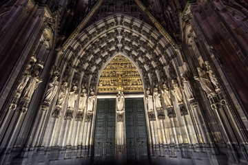 Tympanum of the Cathedral in Cologne, Germany a World Heritage Site