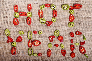 Hot year , abstract background with hot peppers