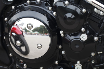 beautiful close-up details of a motorcycle