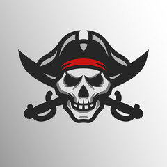 Fototapeta premium Pirate Skull and swords.