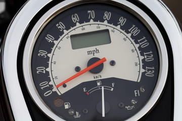 beautiful motorcycle speedometer close-up