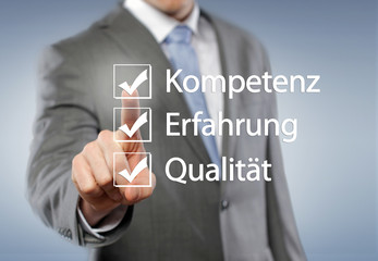 Kompetenz, Erfahrung, Qualität