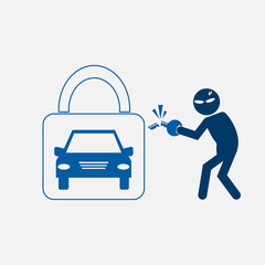 Car protection to stealing symbol