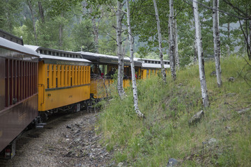 Durango and Silverton Narrow Gauge Railroad Steam Engine Train ride, Durango, Colorado, USA,...