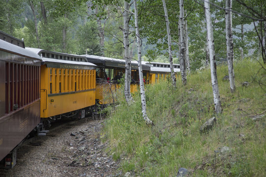 Durango and Silverton Narrow Gauge Railroad Steam Engine Train ride, Durango, Colorado, USA, 07.07.2014