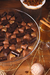 Still life with chocolate candies