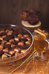 Still life with chocolate candies