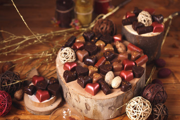 Still life with chocolate candies