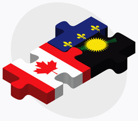 Canada and Guadeloupe Flags