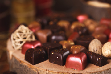 Still life with chocolate candies