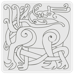 monochrome icon with celtic art and ethnic ornaments for your design