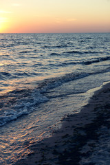 Sunset on the summer beach